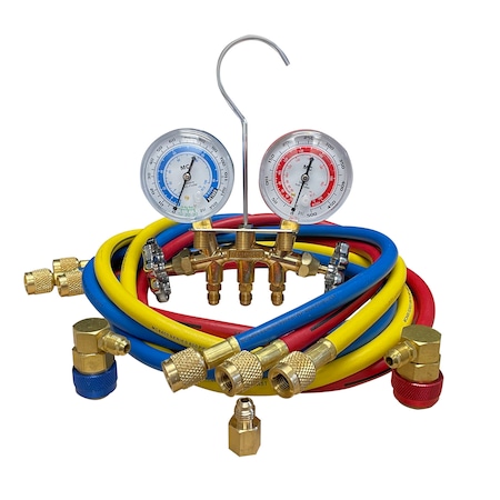Mastercool MANIFOLD GAUGE SET DUAL BRASS R-12/R-134 ME66773